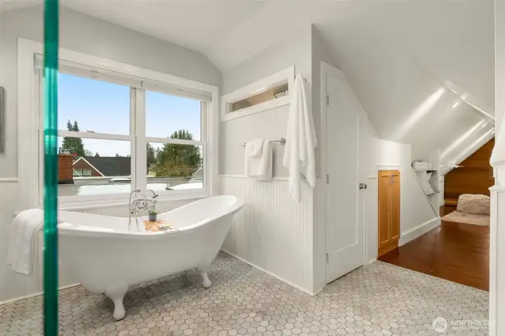 Soaking Tub with Views of the Puget Sound