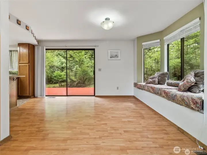DINING ROOM WITH SLIDERS TO DECK