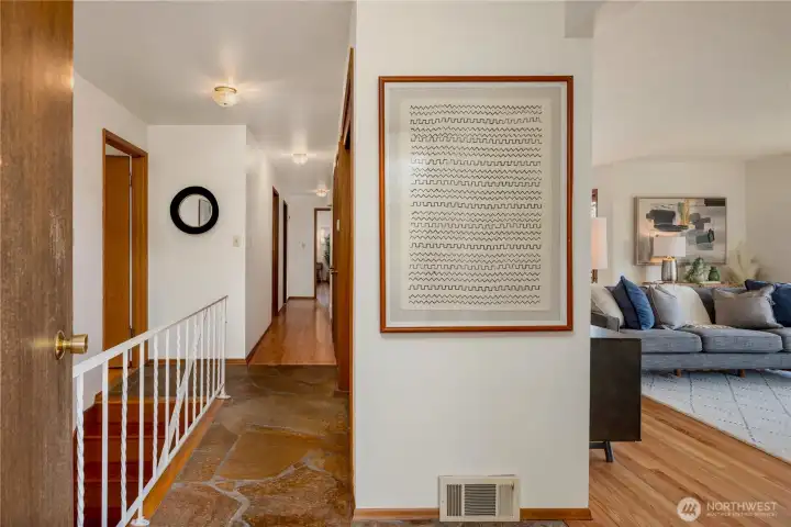 Warm and inviting entry.