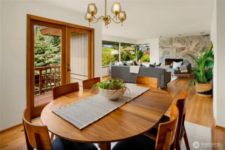 Fantastic dining space and easy access to the wrap-around deck.