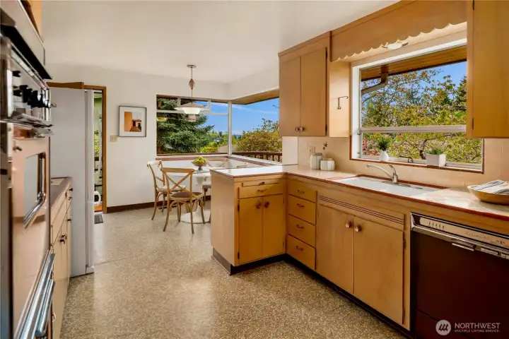 Great size in this vintage kitchen.