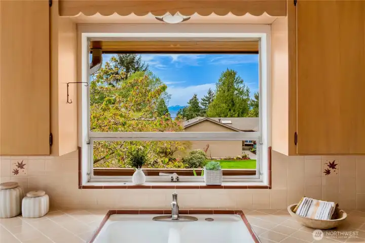 Pretty sweet spot to do the dishes, and look at that tile.