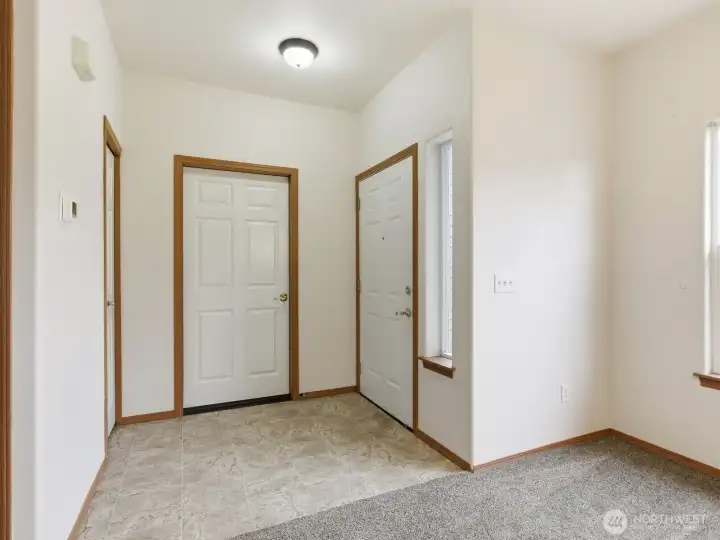 A nice sized coat closet is easily accessible as you come from the front door or garage. A nice sized coat closet is easily accessible as you come from the front door or garage.