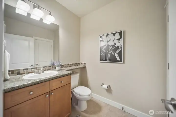 Half bath on main floor.