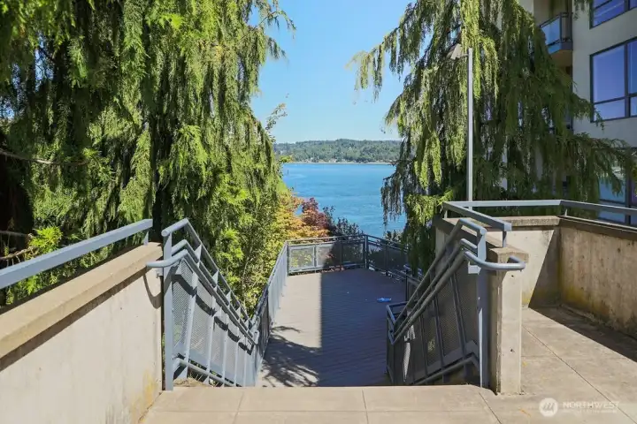 Exterior waterfront viewing place for those times when you just need some fresh air.