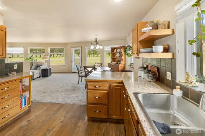 Thoughtfully designed kitchen with ample workspace and storage. Thoughtfully designed kitchen with ample workspace and storage.
