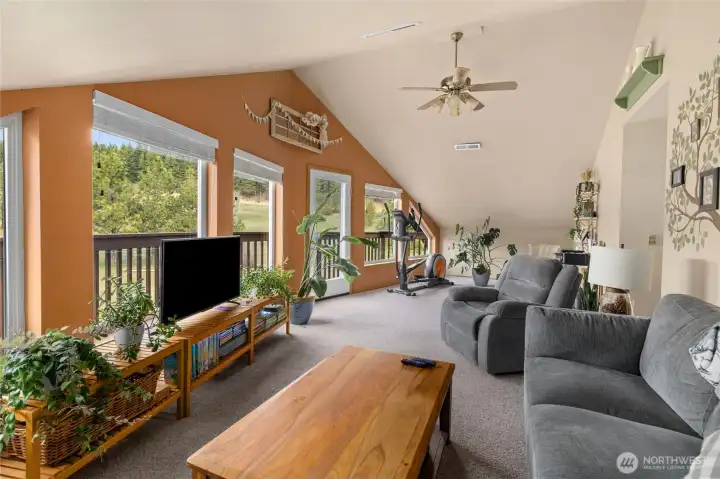 Upstairs bonus space with mountain views. Workout room, office, sleeping loft, additional living space - so many things you could do with this space! Upstairs bonus space with mountain views. Workout room, office, sleeping loft, additional living space - so many things you could do with this space!
