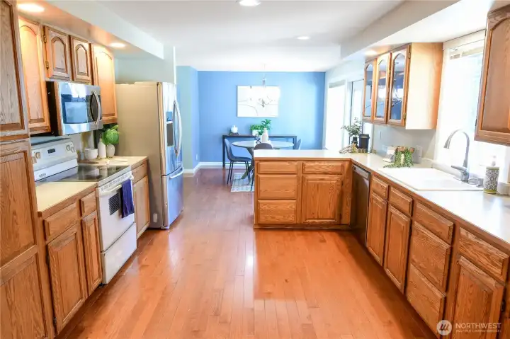 Large kitchen with breakfast nook.