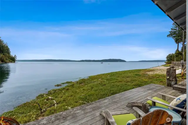 The view from the deck of the beach cabin. You'll love this.