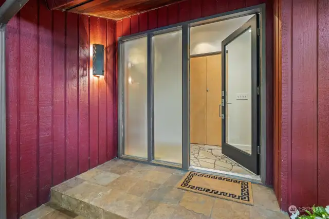 From the front door greeting, stylish details and mid-century flair lead you into a one-of-a-kind home.