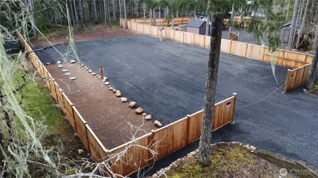 Drone close up left front to back of lot full view