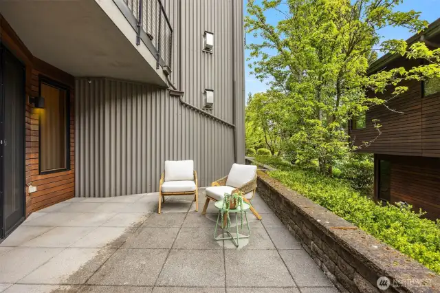 On the spacious patio, you’ll find ample room to create both a seating area and dining area. You’ll also find power as well as a plumbed-in propane connection for your grilling pleasure.