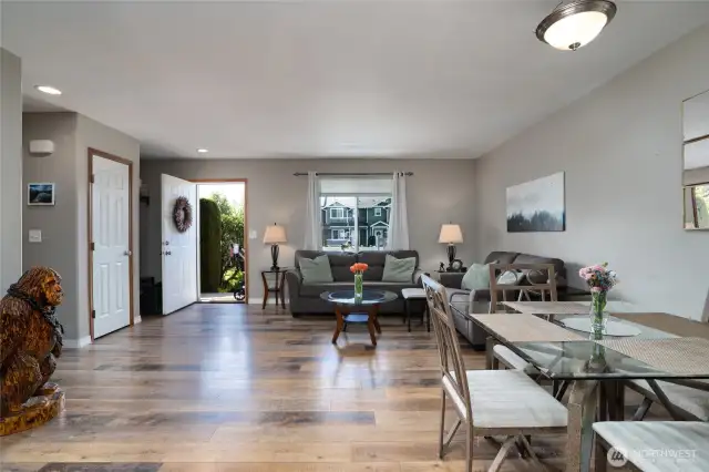 View of dining and living room.
