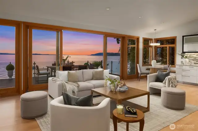 The open floor plan unfolds into various living areas ideal for a modern lifestyle and fun entertaining. Enjoy the big views from almost everywhere in the house.