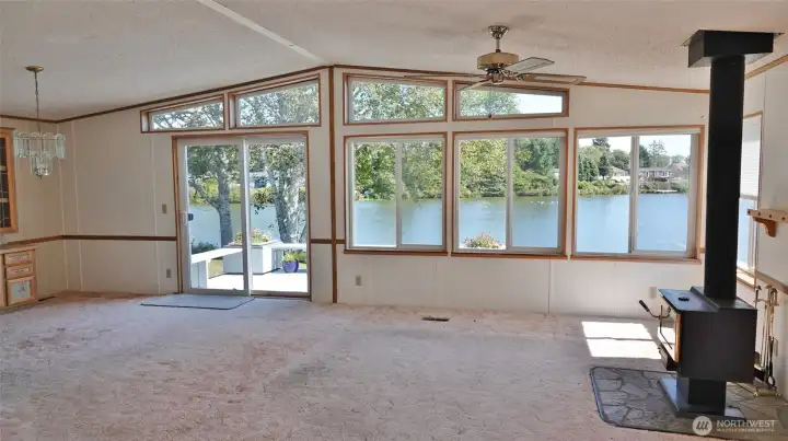 Open Living Room and Dining Room.