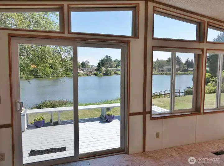 Slider from the Dining Area leading to the Rear Deck.