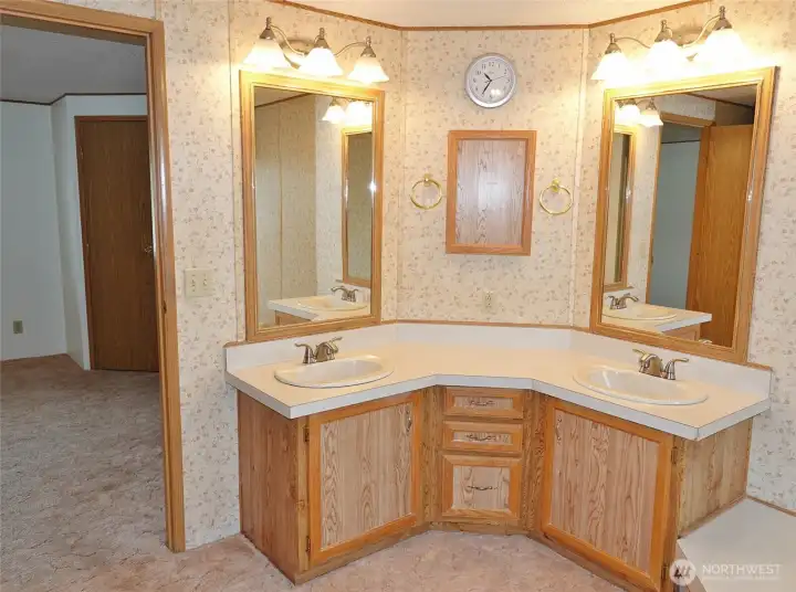 Double vanity in the Master Bathroom.