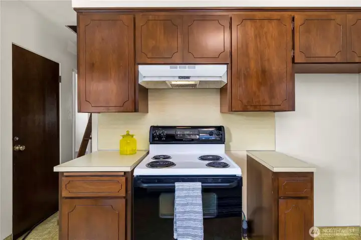 Pull down stairs in hallway lead to attic