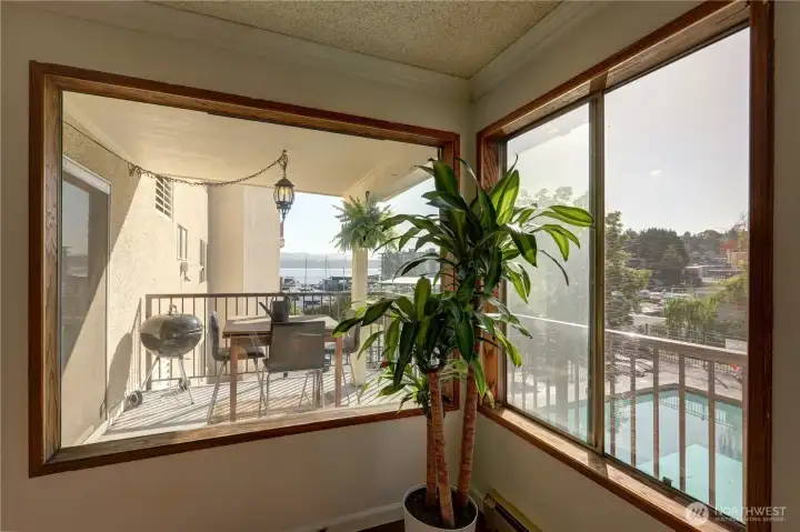 Looking out from the living room window