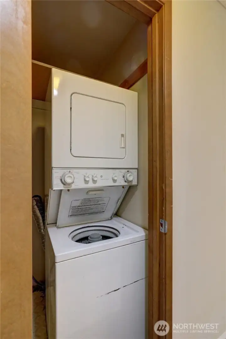 Stack washer and dryer.