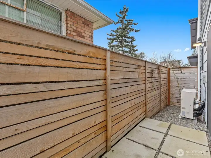 private patio off the main-level bedroom.