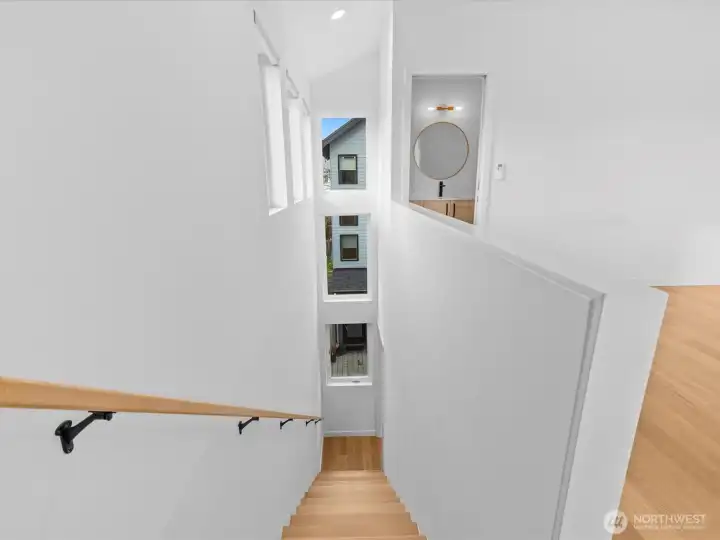 Stairs to primary bedroom