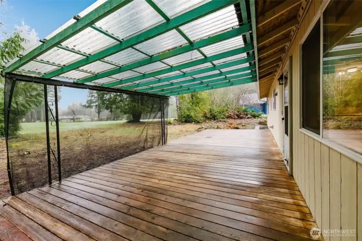 Covered back deck area