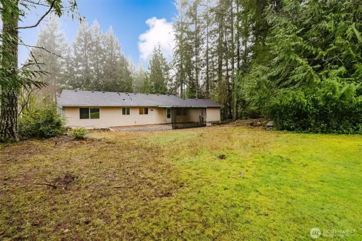 Rear view of the house