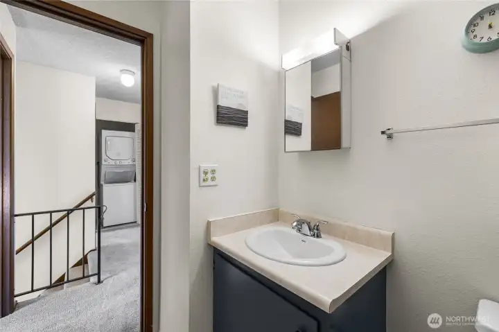 Alternate view of the upstairs full bathroom.