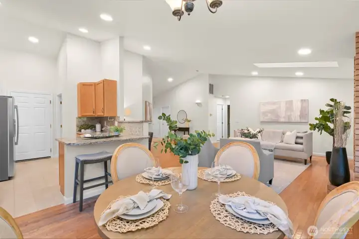 Dining area and breakfast bar.