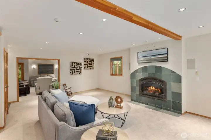 Entry level living room big enough for multiple couches, sleepovers, tents or whatever sounds fun!