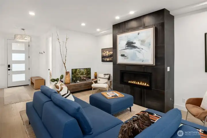 9 foot plus ceilings with an open floor plan.