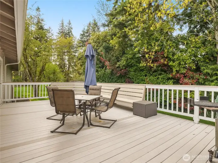 Enhance your outdoor space with a raised deck that includes built-in seating and smart storage underneath. Enjoy privacy while dining Al Fresco, creating the perfect retreat for relaxation and stylish entertaining.
