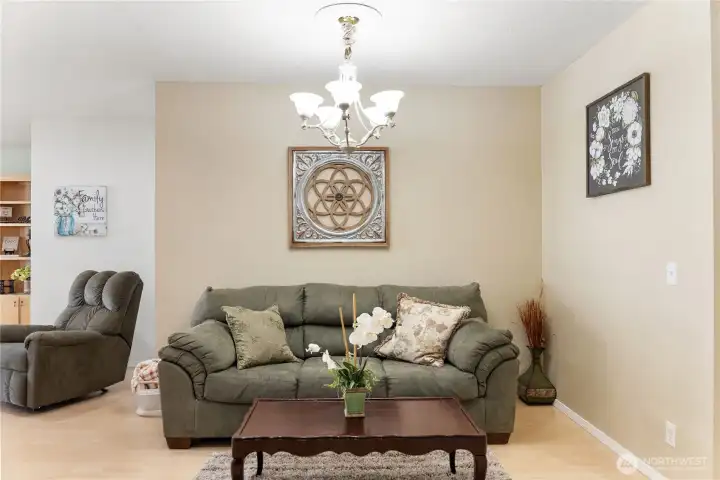 Sitting area directly across from kitchen