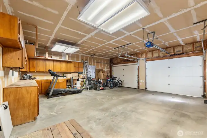 2 Car garage with lots of storage
