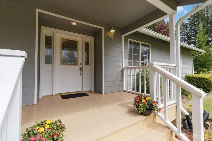 Windowed entry door with sidelights