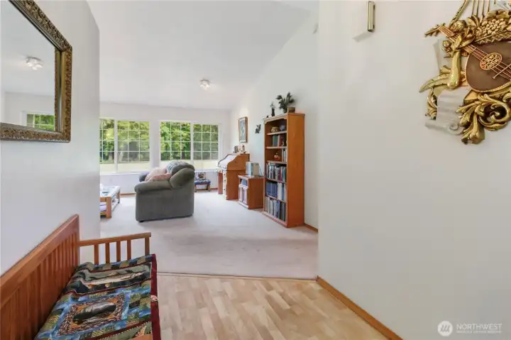 Foyer to living room view