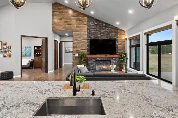 The open-concept kitchen flows seamlessly into the warm and inviting great room. The open-concept kitchen flows seamlessly into the warm and inviting great room.