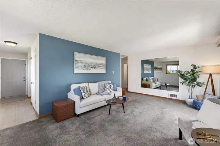 Plenty of wall space for furniture and entertainment