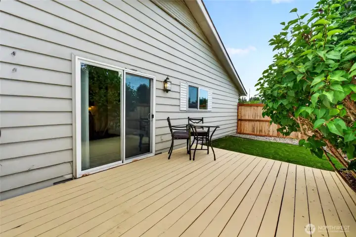 Oversized deck, freshly painted