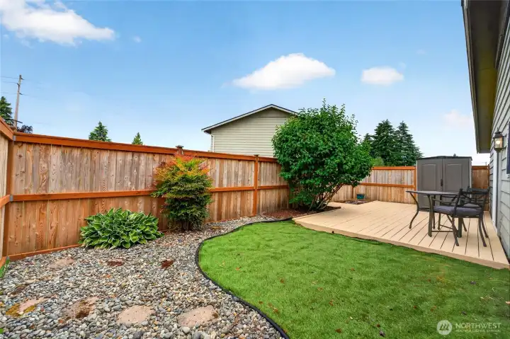 Enjoy a private fenced space that you can landscape as you with.