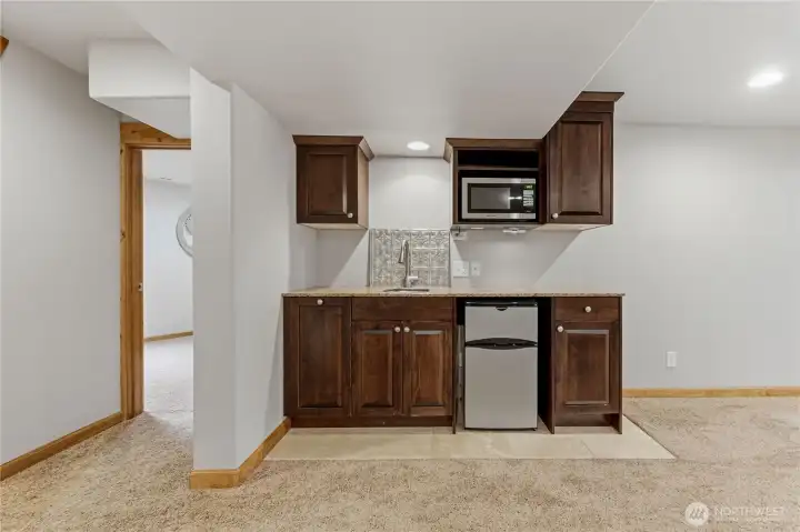 Kitchenette in basement Kitchenette in basement