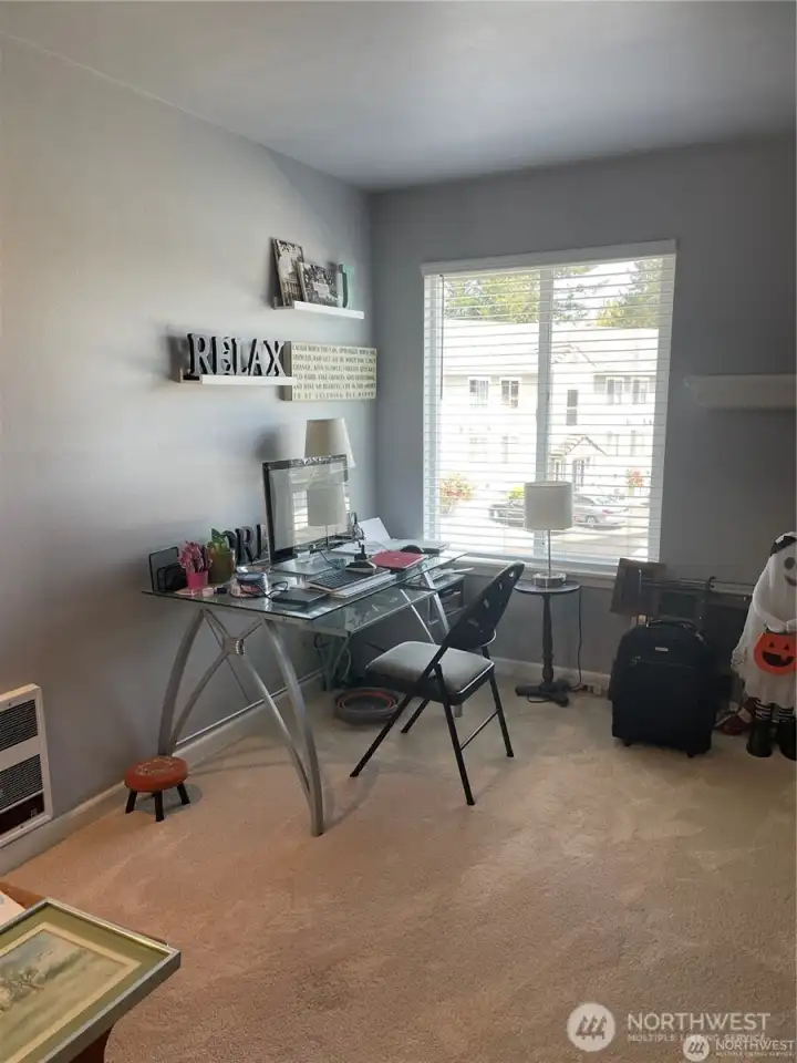 The second bedroom works well for a office or second bedroom