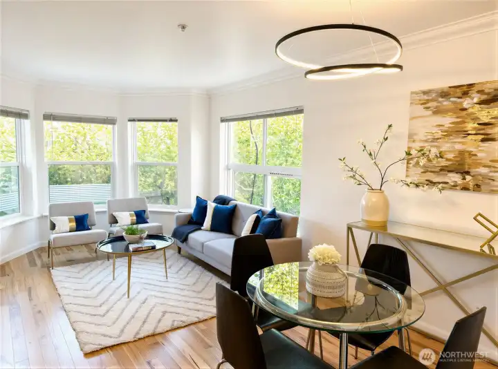 Overall view of living and dining room