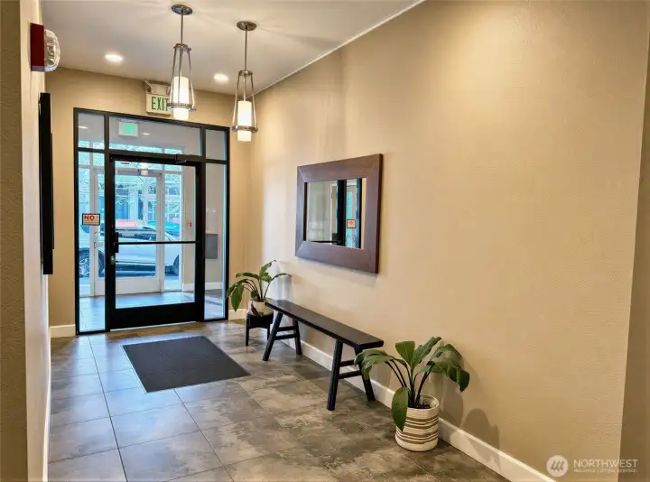 Condo building entrance common area