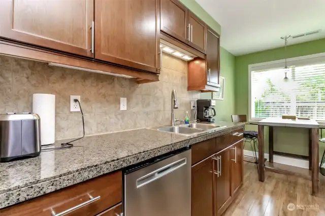 Granite counters and updated cabinets