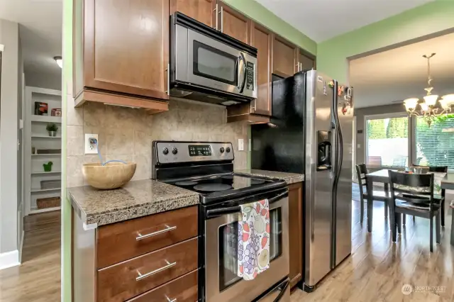 Updated kitchen with stainless steel appliances