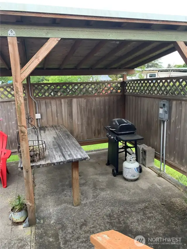 Covered BBQ area