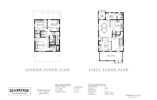 First and second floor layout
