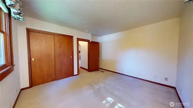 Bedroom on main level looking towards doorway